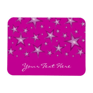Pink Stars 'Your Text' flexible magnet pink