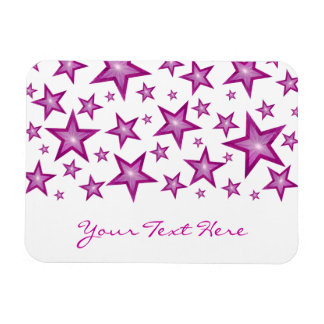 Pink Stars 'Your Text' flexible magnet white