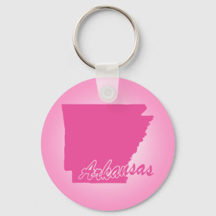 Pink State Arkansas Key Ring