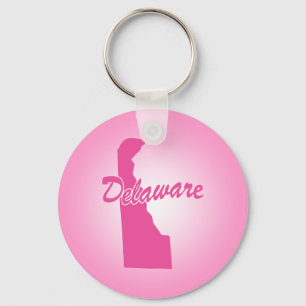 Pink State Delaware Keychain