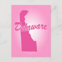 Pink State Delaware Postcard