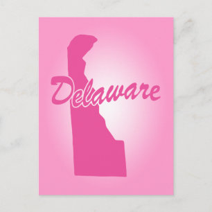 Pink State Delaware Postcard