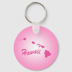 Pink State Hawaii Keychain