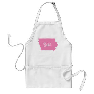 Pink State Iowa Adult Apron