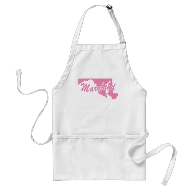 Pink State Maryland Adult Apron (Front)