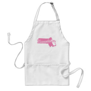 Pink State Massachusetts Adult Apron