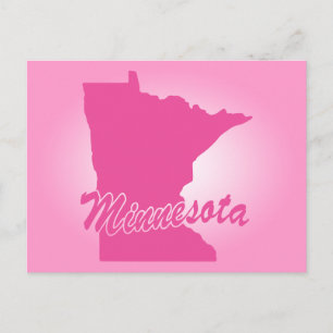 Pink State Minnesota Postcard