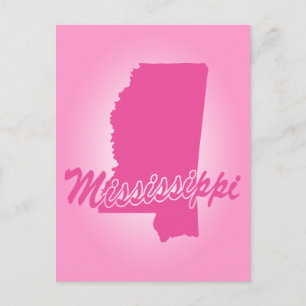Pink State Mississippi Postcard