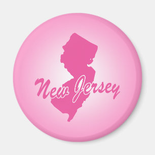 Pink State New Jersey Magnet
