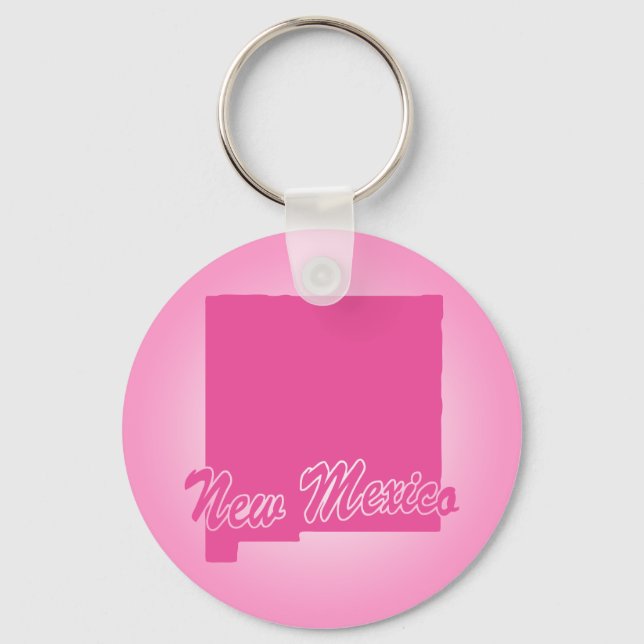 Pink State New Mexico Keychain (Front)