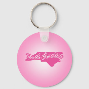 Pink State North Carolina Keychain