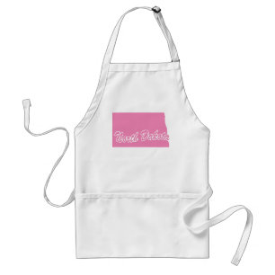 Pink State North Dakota Adult Apron