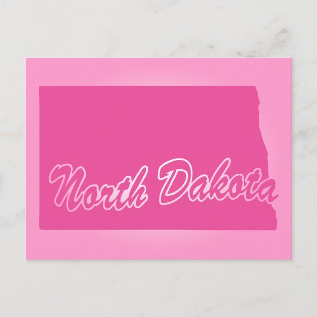 Pink State North Dakota Postcard (Front)