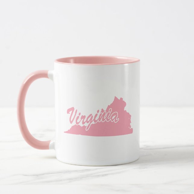 Pink State Of Virginia Shape Mug (Left)