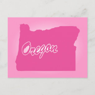 Pink State Oregon Postcard