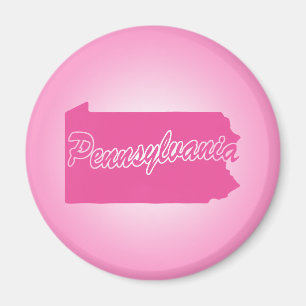 Pink State Pennsylvania Magnet