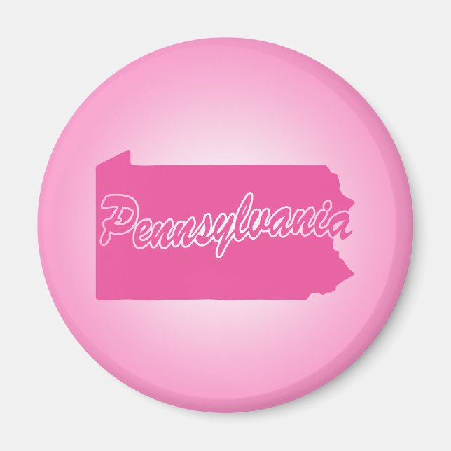 Pink State Pennsylvania Magnet (Front)