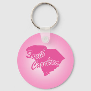 Pink State South Carolina Key Ring