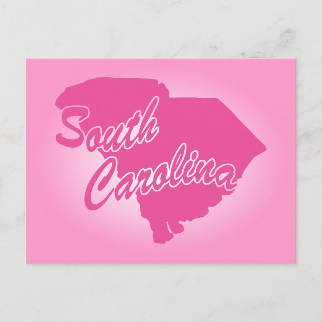 Pink State South Carolina Postcard (Front)