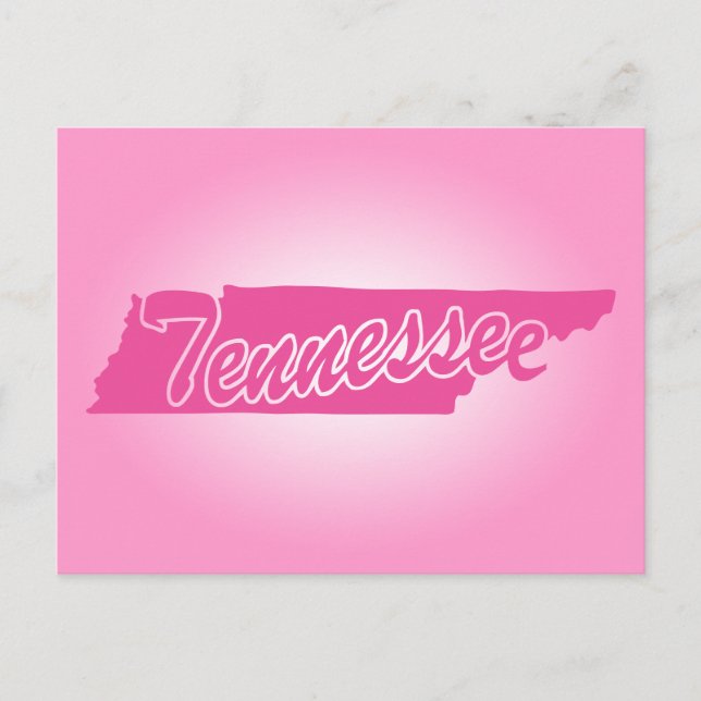 Pink State Tennessee Postcard (Front)