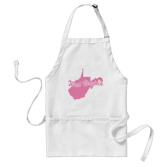 Pink State West Virginia Adult Apron (Front)