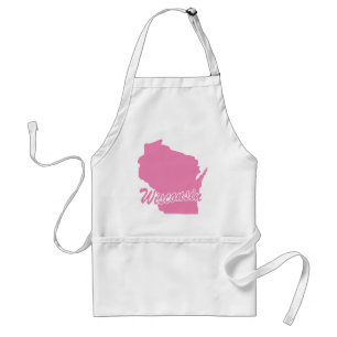 Pink State Wisconsin Adult Apron