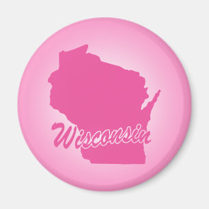 Pink State Wisconsin Magnet
