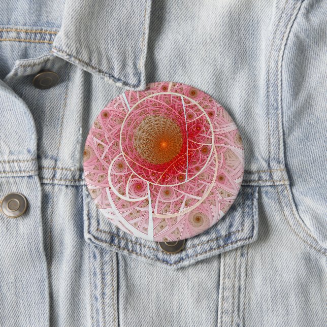 Pink Steampunk Abstract 10 Cm Round Badge (In Situ)