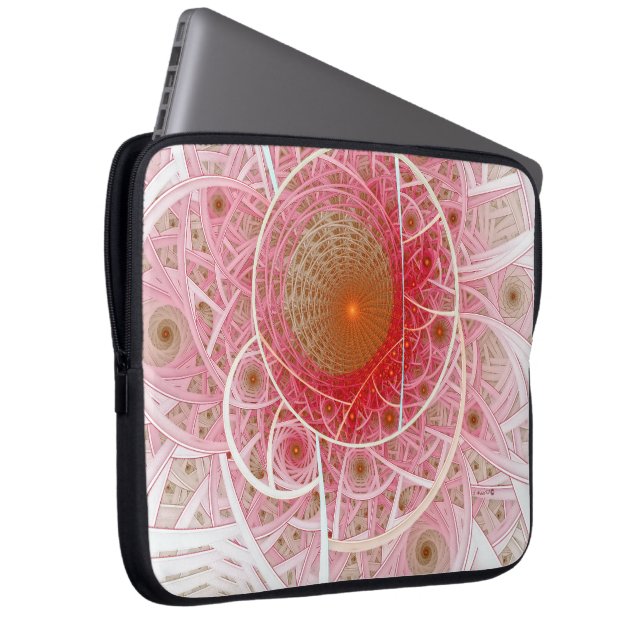 Pink Steampunk Abstract Laptop Sleeve (Front Right)