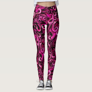 Pink Steampunk Octopus Tentacles Leggings