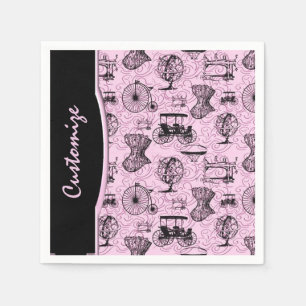 Pink Steampunk Pattern Napkins