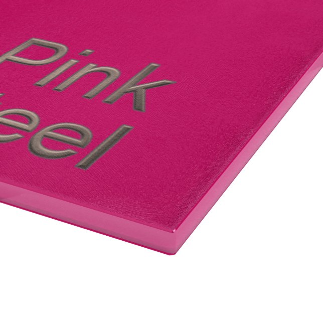 Pink Steel fuchsia glass cutting board (Corner)