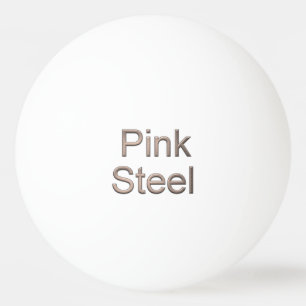 Pink Steel word 1-star white ping pong ball