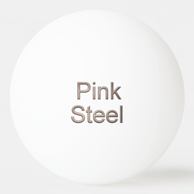 Pink Steel word 1-star white ping pong ball (Front)