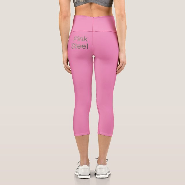 Pink Steel word pink capris pants (Back)