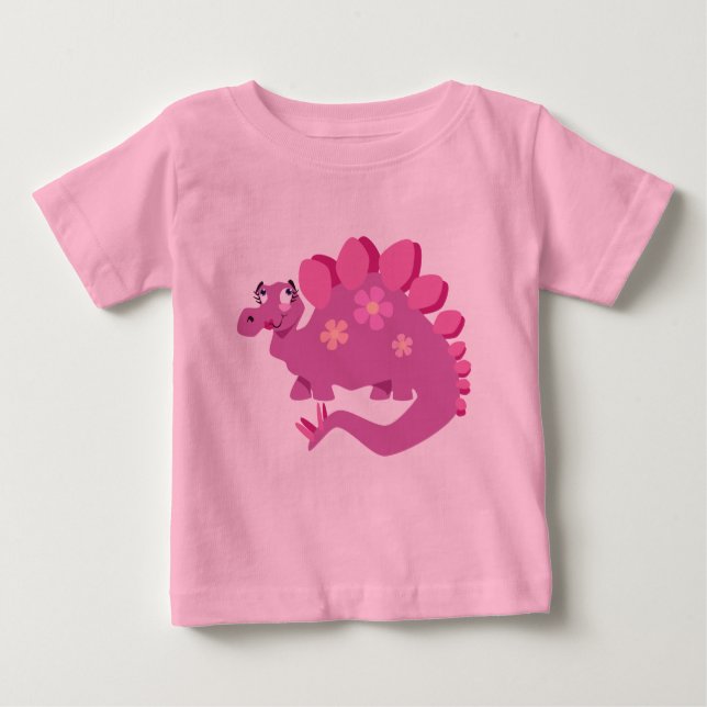 Pink Stegosaurus Baby Shirt (Front)