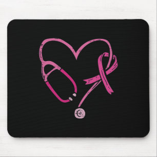 Pink Stethoscope Nurse Medical Breast Cancer Aware Mouse Pad