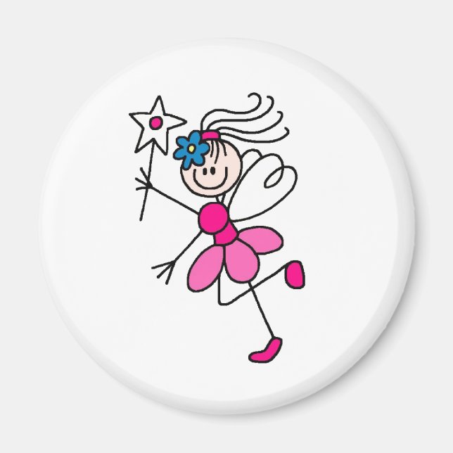 Pink Stick Fairy Angel Magnet (Front)
