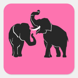 Pink Sticker with Elephants Choose Colour