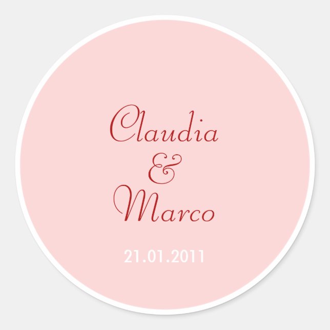 Pink stickers for guest gifts etc. invitation (Front)