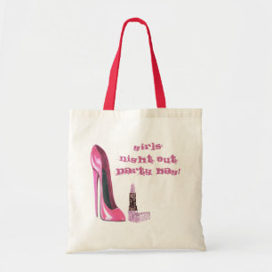 Pink Stiletto and Lipstick Girls' Night Out Party Tote Bag