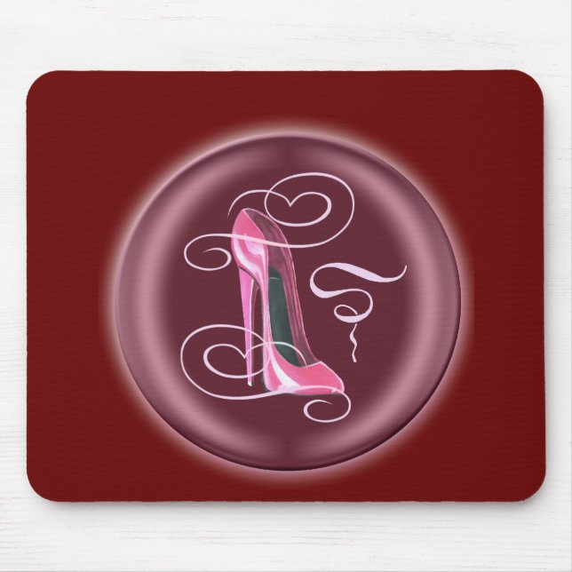 Pink Stiletto Shoe 3D Design Mouse Pad (Front)