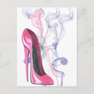 Pink Stiletto Shoe Postcard
