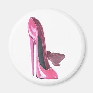 Pink Stiletto Shoes Art Magnet