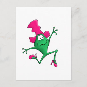 Pink Stilletto Happy Frog Postcard