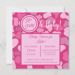 Pink Stone Pattern-Baby Shower Invitation