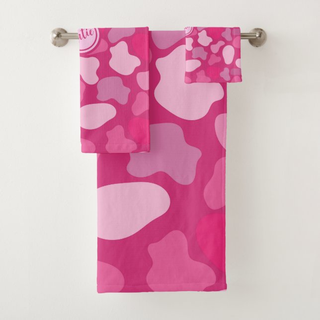 Pink Stone Pattern- Bath Towel Set (Insitu)