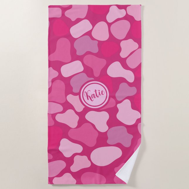 Pink Stone Pattern- Beach Towel (Front)