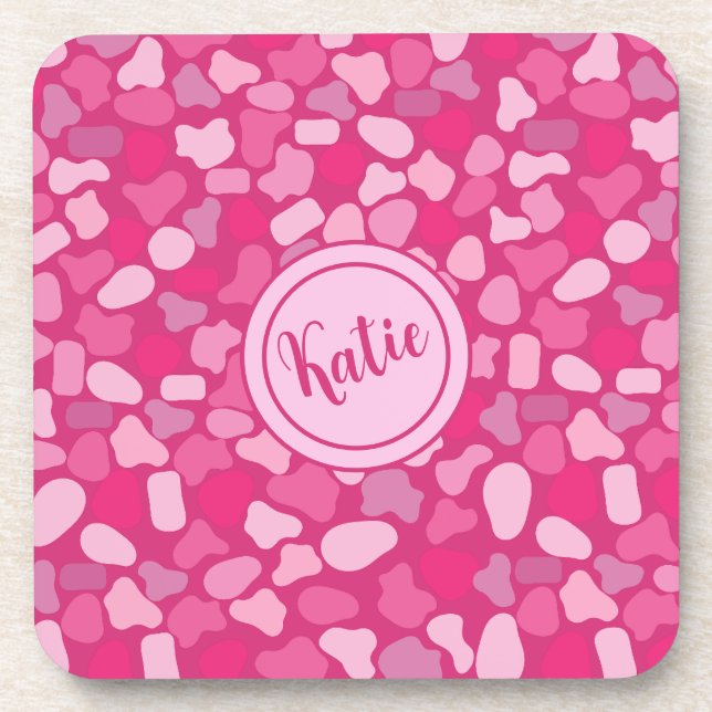 Pink Stone Pattern- Coaster (Front)