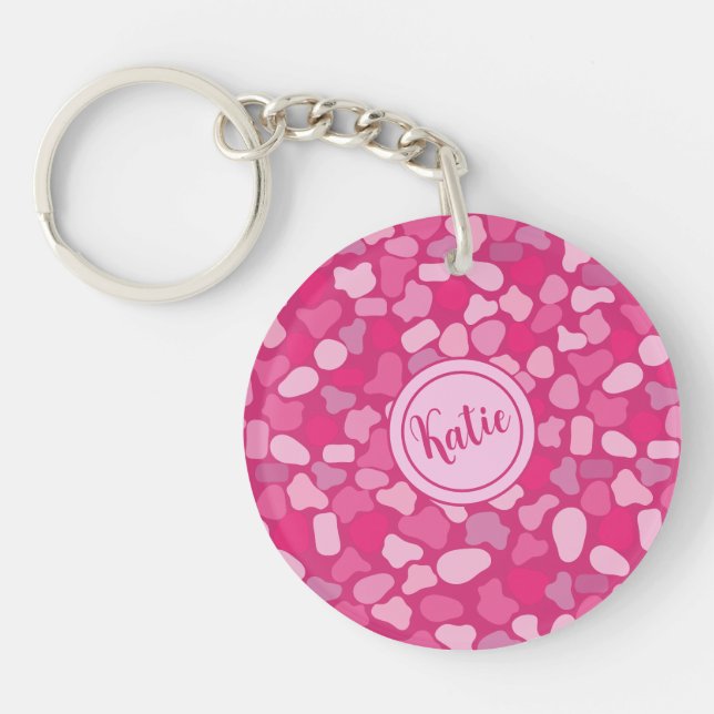 Pink Stone Pattern- Key Ring (Front)